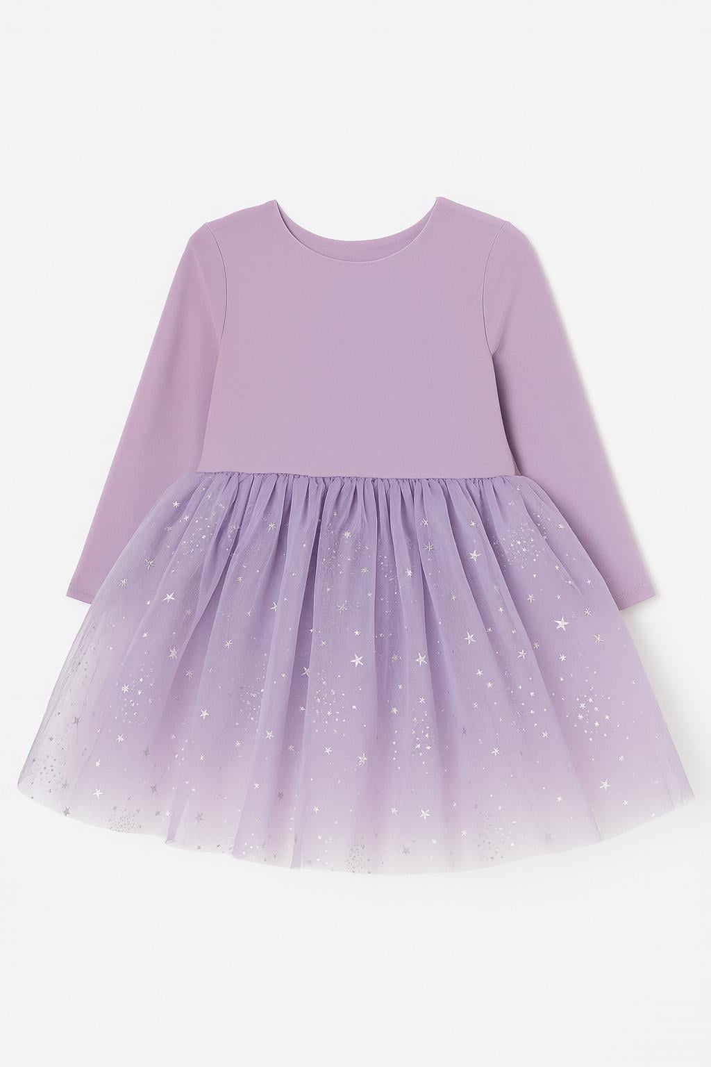 Little Lune-Purple Bloom Parti Elbise