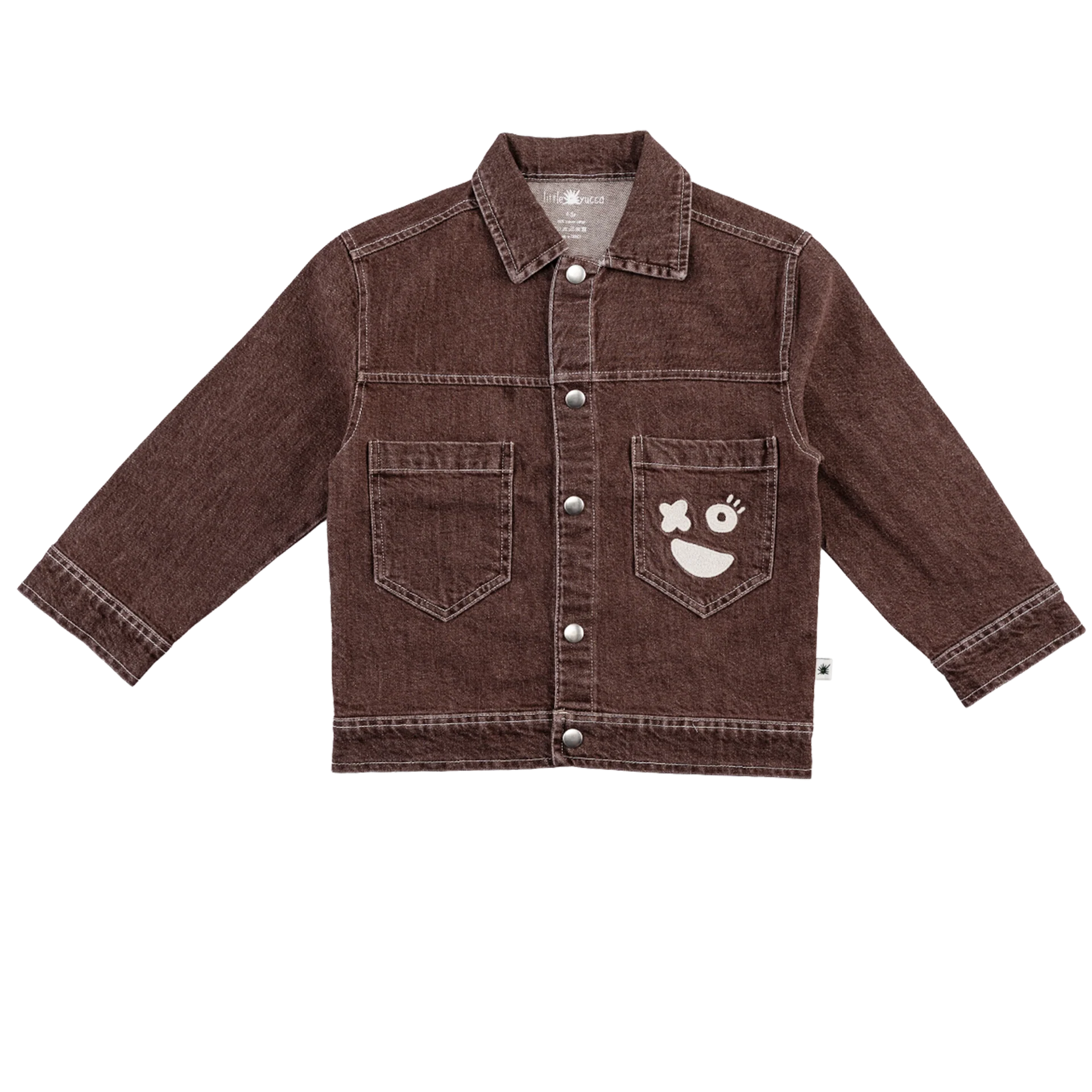 Little Yucca-Street Denim Ceket-Mor Kahve