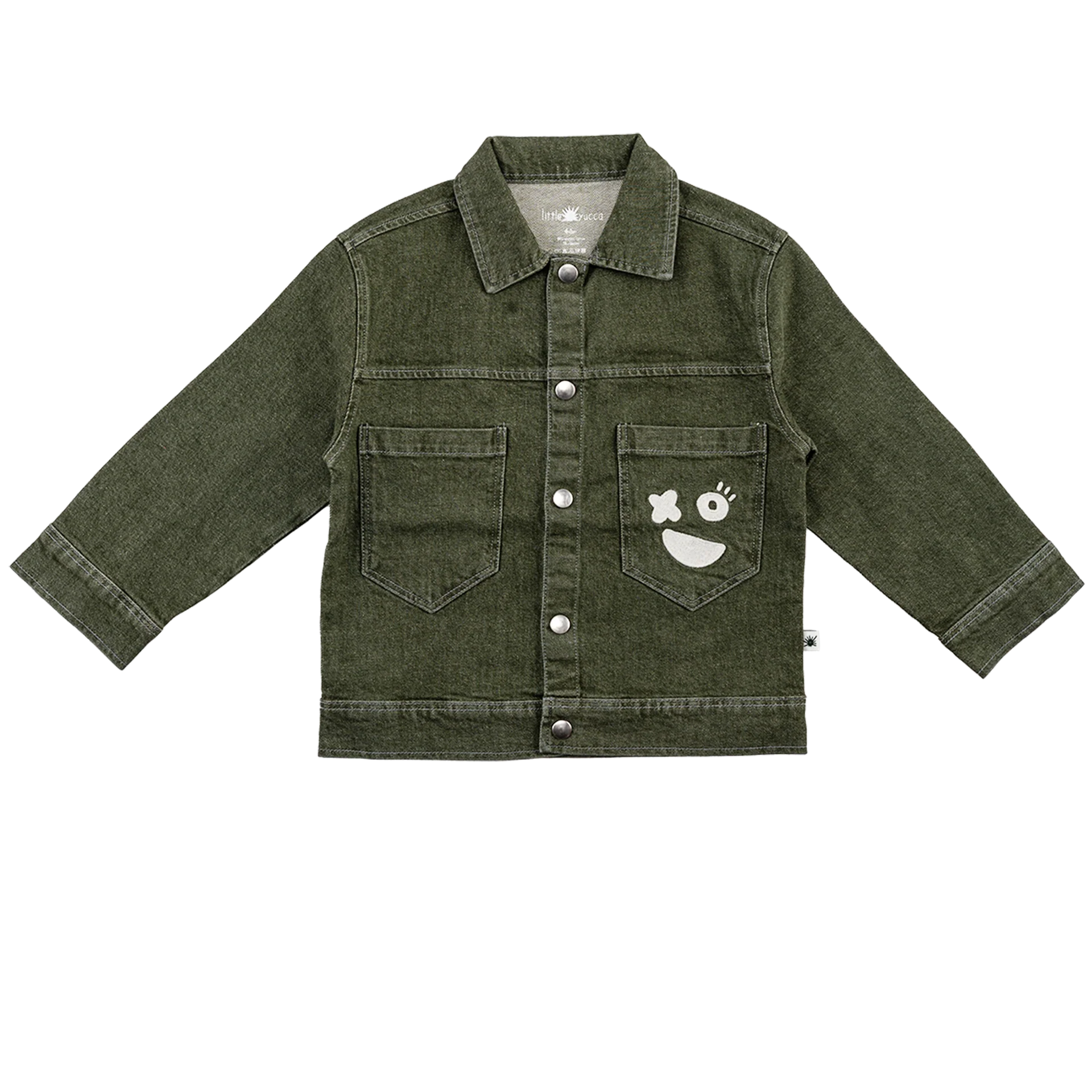 Little Yucca-Street Denim Ceket-Yeşil