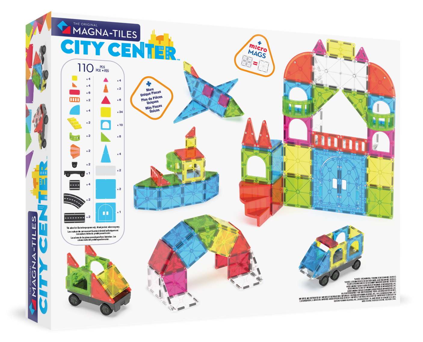 Magna-Tiles City Center Manyetik Bloklar - 110 Parça
