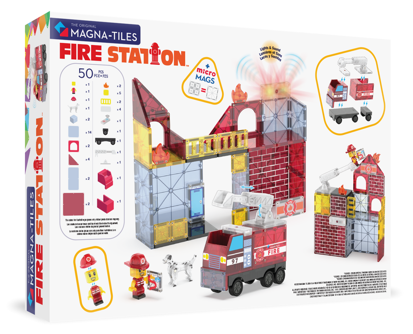 MAGNA-TILES® - Fire Station Manyetik Bloklar - 50 Parça
