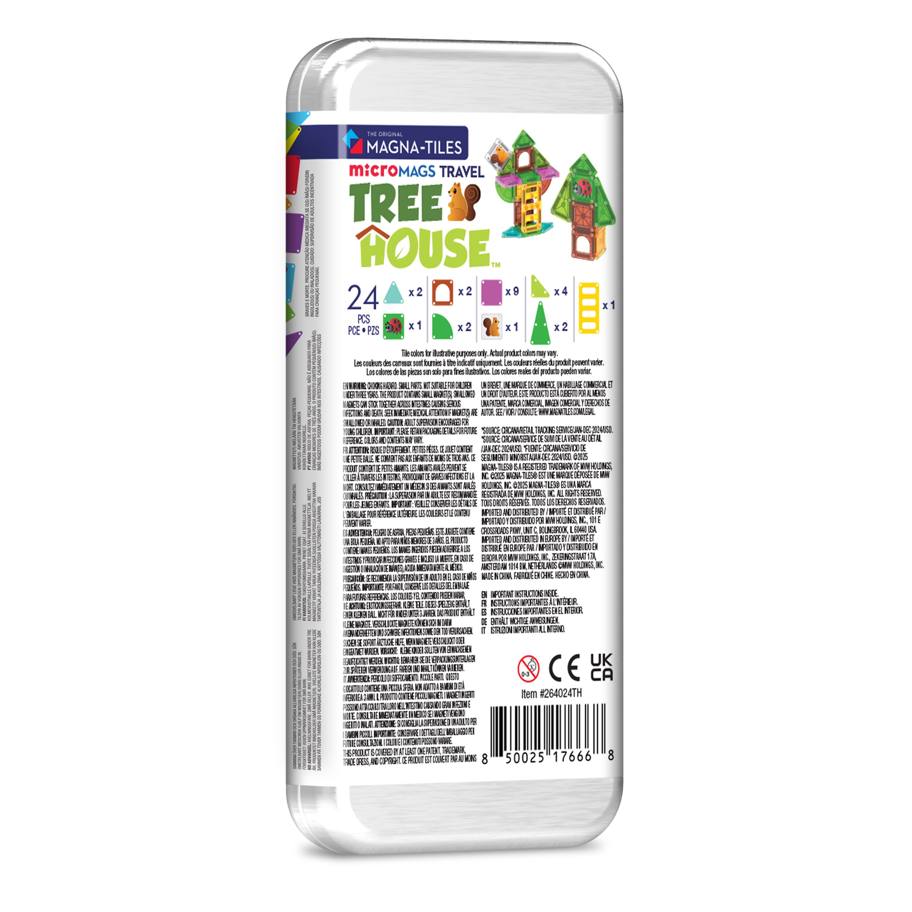 MAGNA-TILES® - Travel Set - Ağaç Ev Seti Manyetik Bloklar - 24 Parça