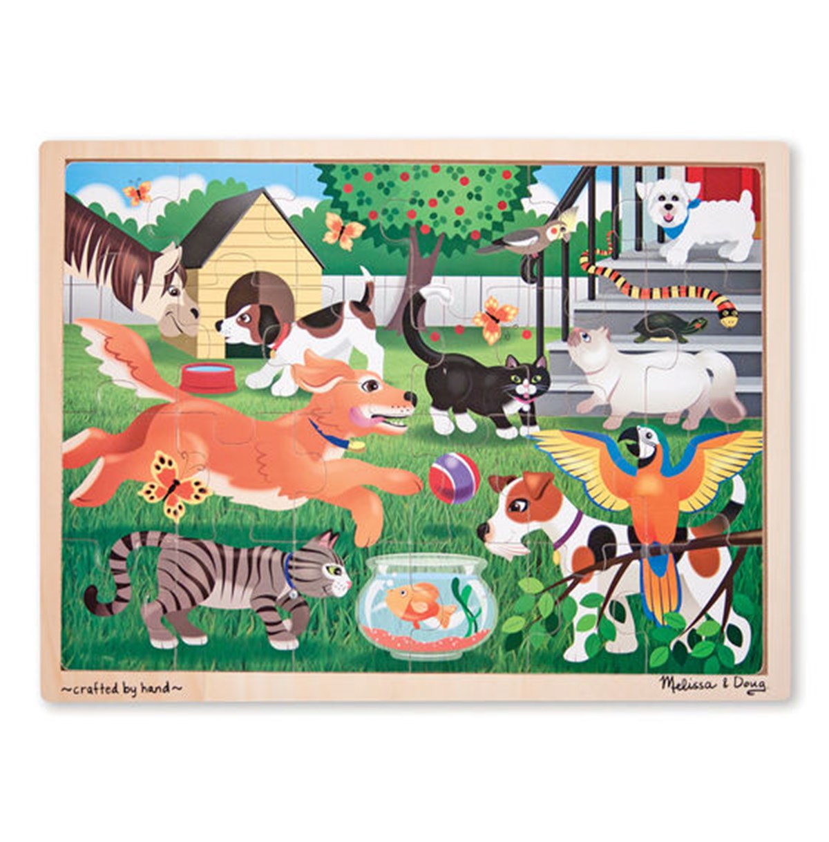 Melissa Doug Ahşap 24 Parça Puzzle-Evcil Hayvanlar