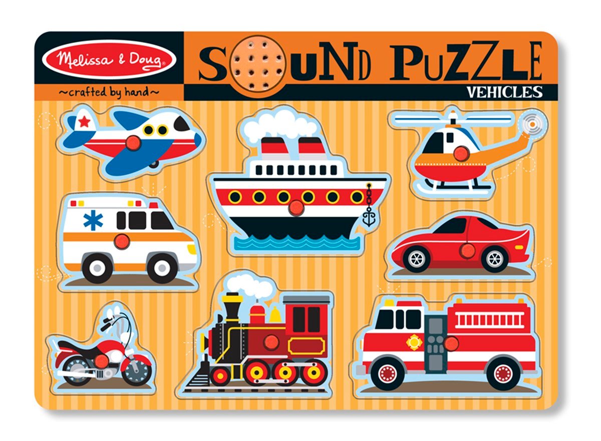 Melissa Doug-Ahşap Sesli Puzzle-Araçlar