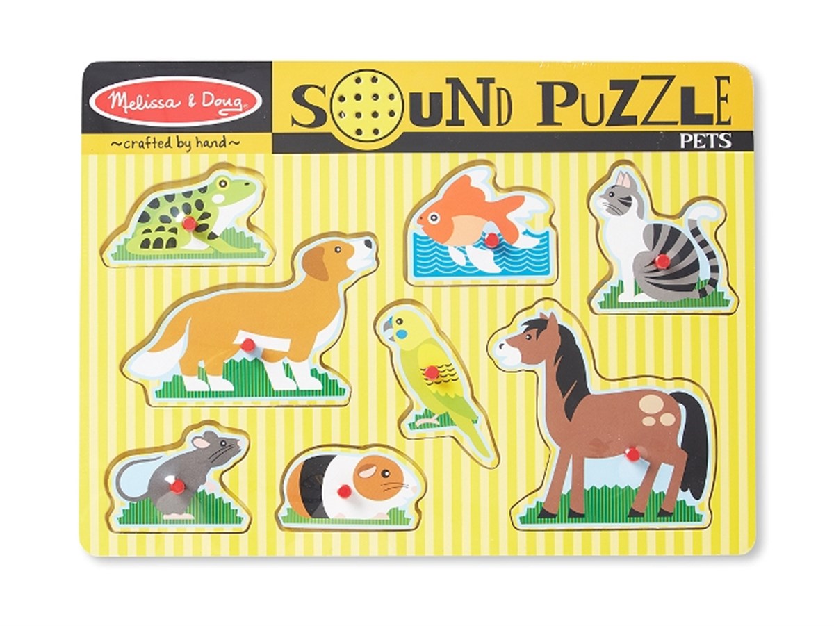 Melissa Doug-Ahşap Sesli Puzzle-Evcil Hayvanlar