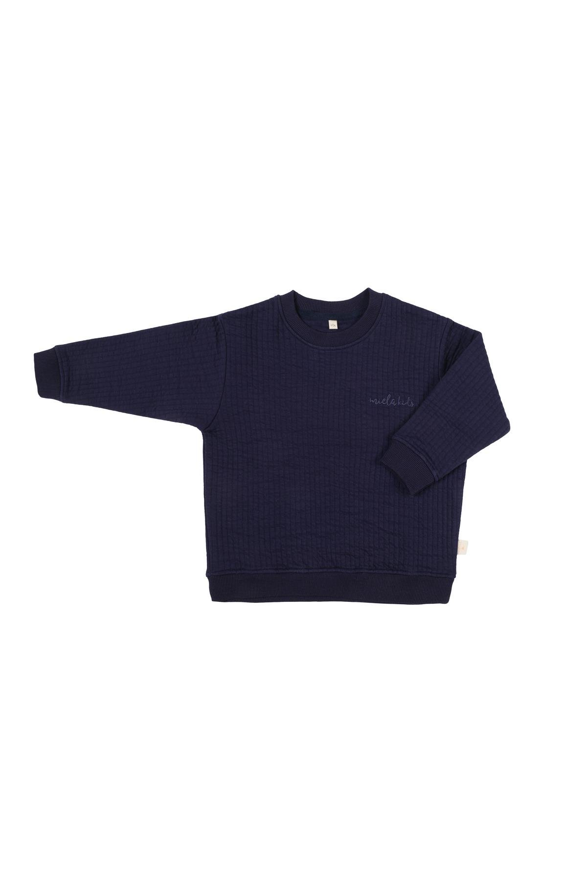 Mielakids-Kapitone Sweatshirt-Gece Mavisi