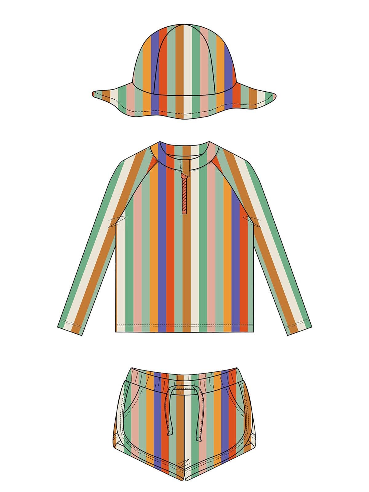 Mielakids Uzun Kollu Mayo Set-Candy Stripes