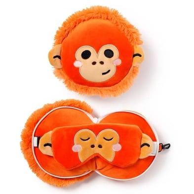 Relaxeazzz Seyahat Yastığı ve Göz Maskesi-Adoramals Orangutan