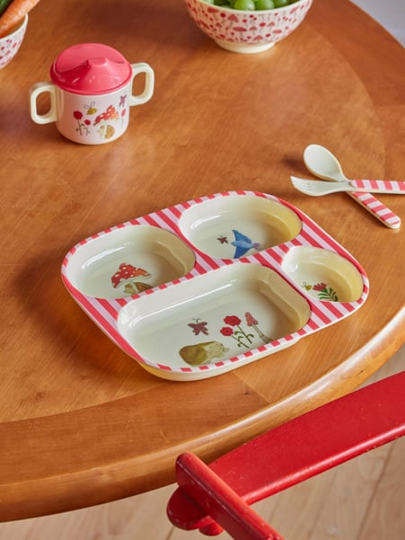Rice-  Melamin Çocuk Yemek Seti-Pembe Mutlu Orman