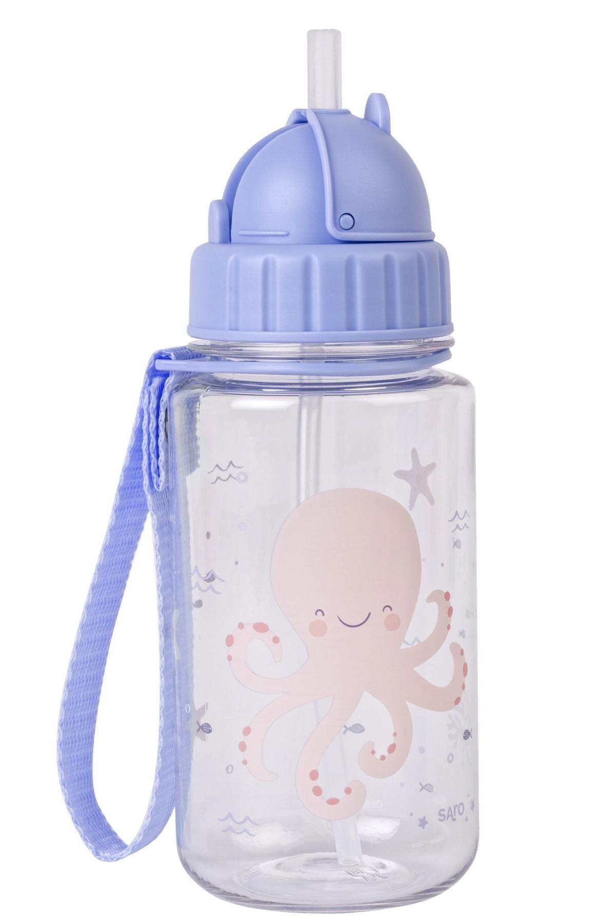Saro Askılı Pipeti Matara 450 ml-Ocean Life