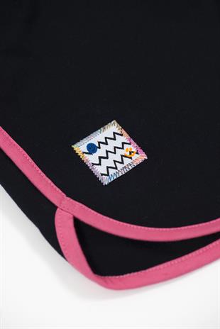 BeetleBeez-Retro Pink Striped Şort-Navy Blue(Pink Cord)