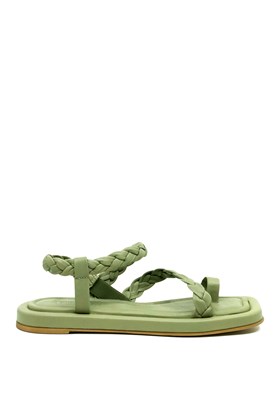 Yeşil Hakiki Deri Sandalet - JOVIE