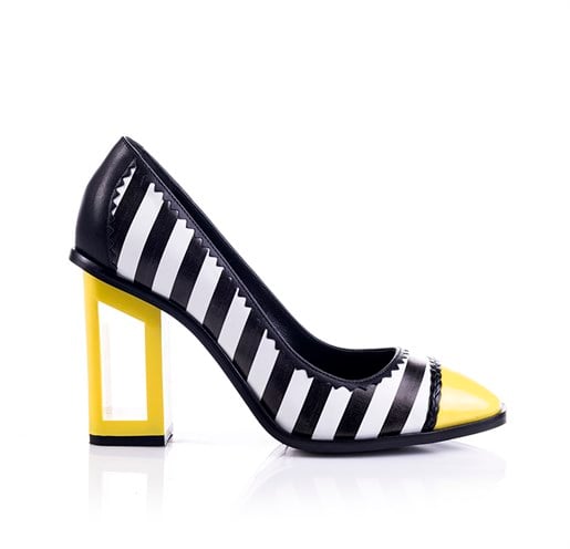 Sarı Pop-Art Topuklu Ayakkabı - BELLA