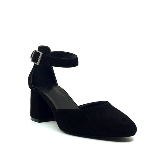 Siyah Süet Topuklu Ayakkabı - MEGY