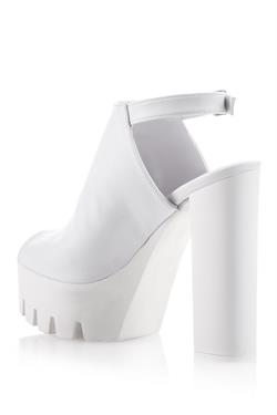 Beyaz Platform Topuklu Sandalet - Vivyan