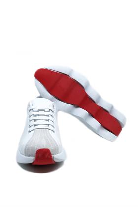 Beyaz Hakiki Deri Spor Ayakkabı - MAYA