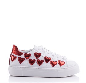 Beyaz Kırmızı Sneakers - LOVE