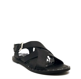 Siyah Çarpraz Bant Sandalet - CLARA