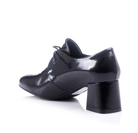 Siyah Deri Topuklu Ayakkabı - MATILDA 