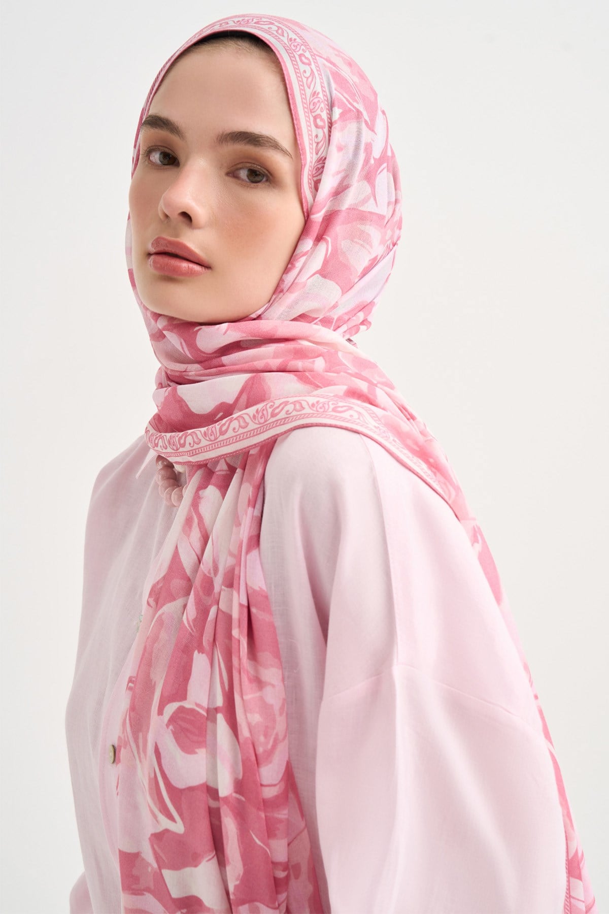 Rosalie Aria Viskon Şal Pembe