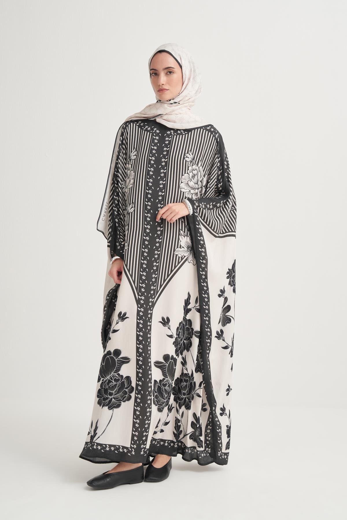 Novera Floş Kaftan Krem