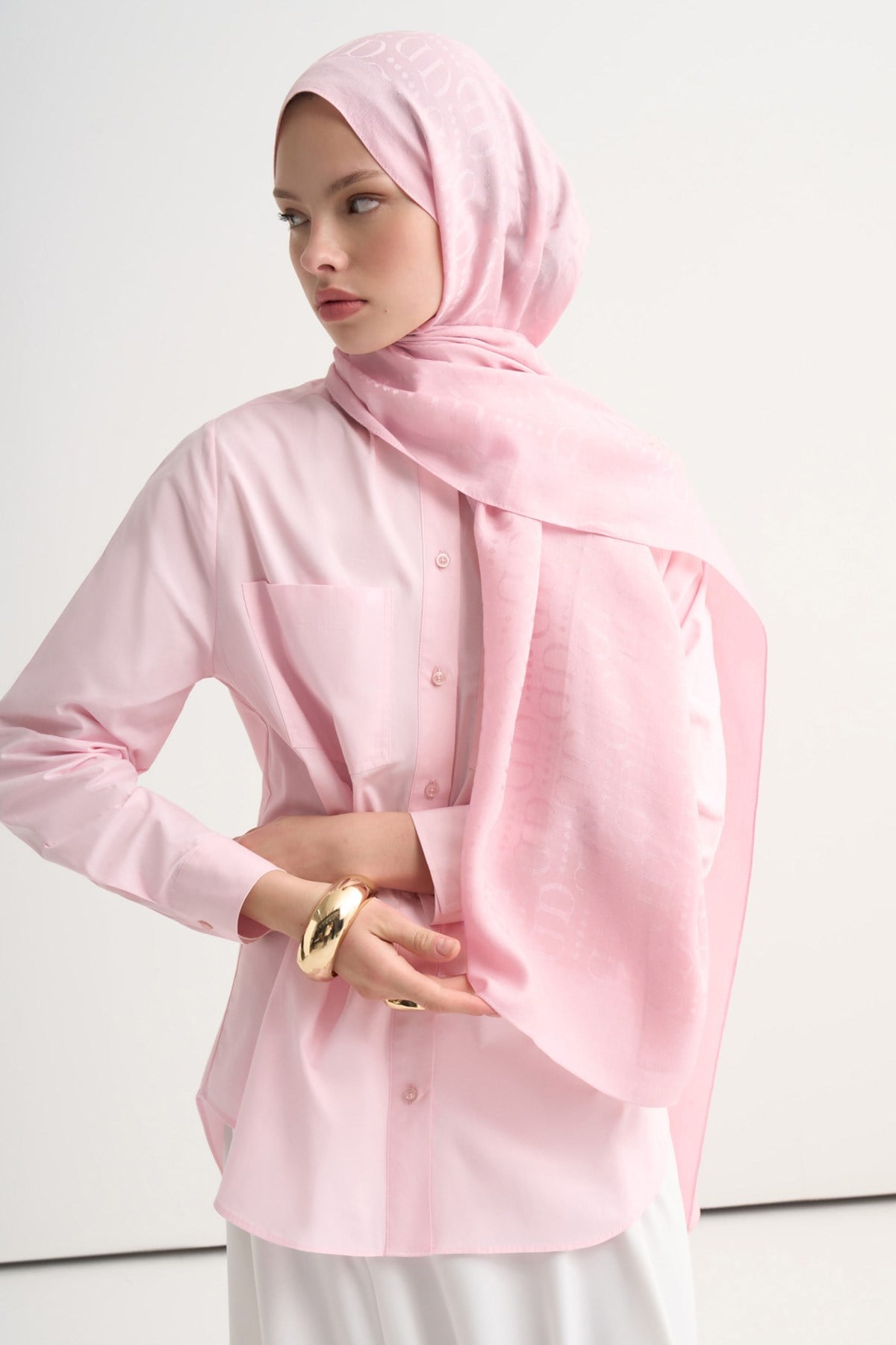 Luxe  Desen Liora Pamuk Şal Şeker Pembe