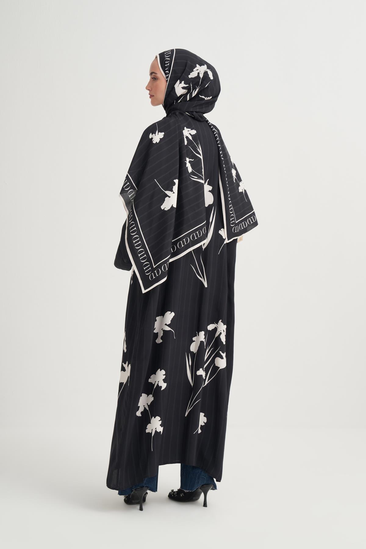Sira Premium Floş Abaya Siyah