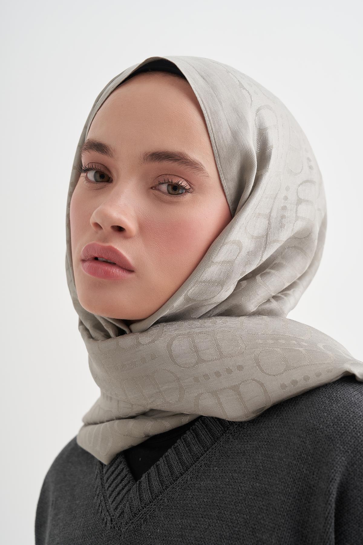 Luxe Desen Liora Pamuk Şal Gri