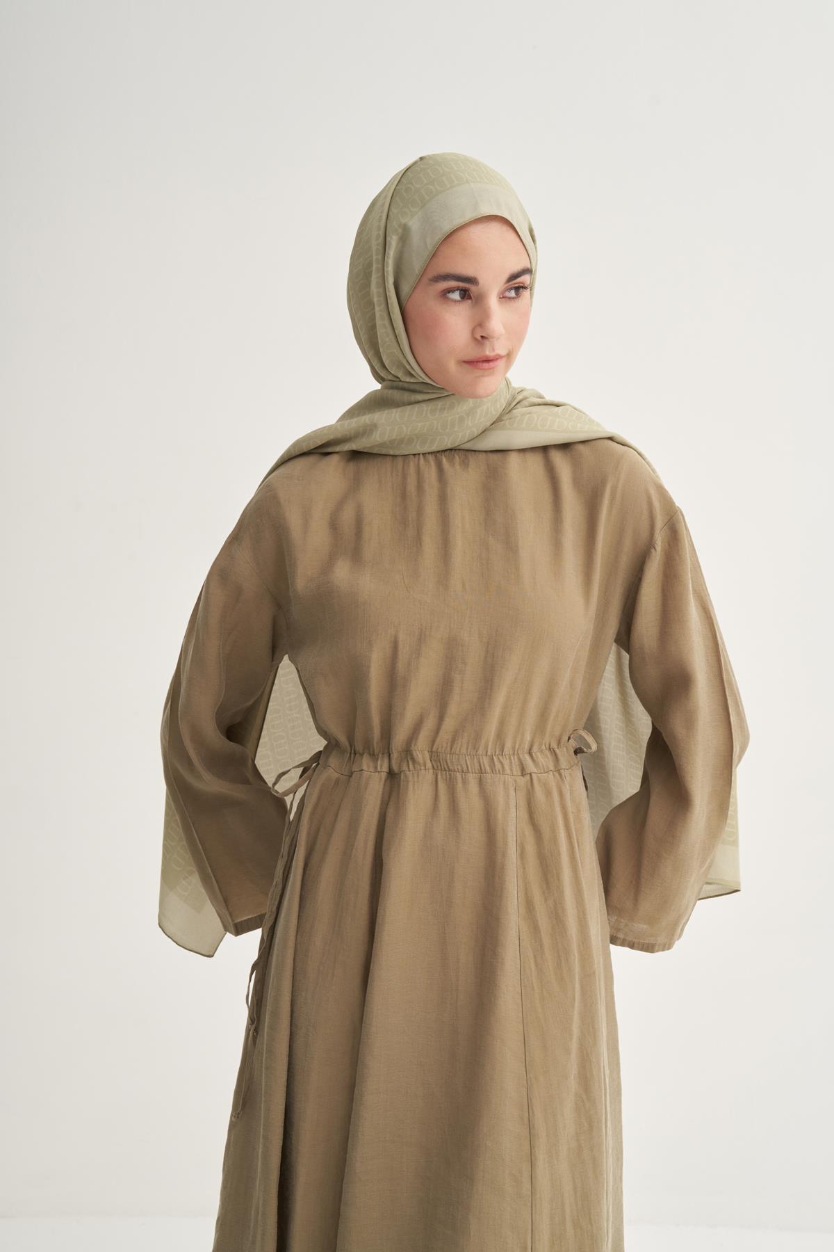 Vector Monogram Floş Şal Soft Yeşil