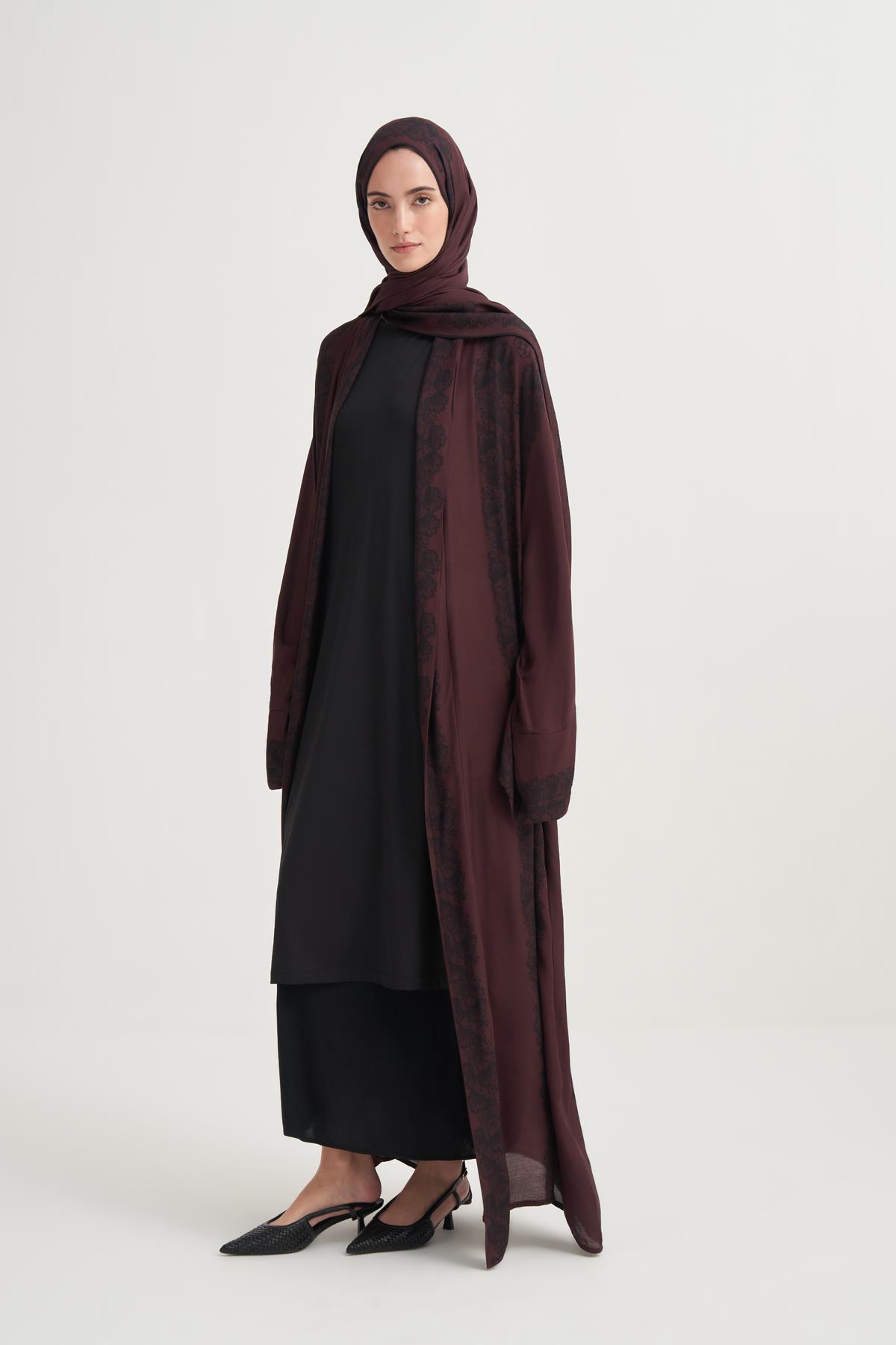 Viora İncira Viskon Abaya Mürdüm