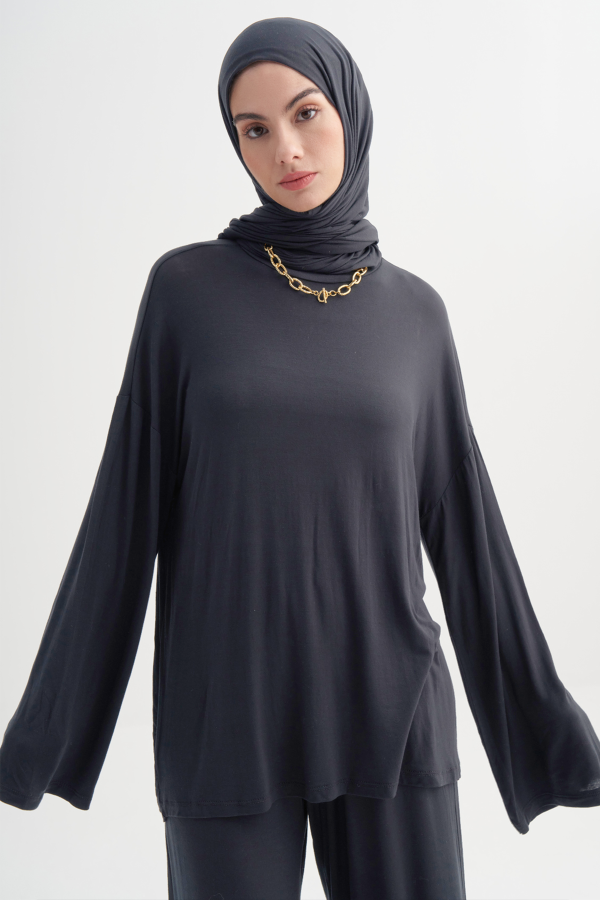 Micro Modal Tunik Antrasit