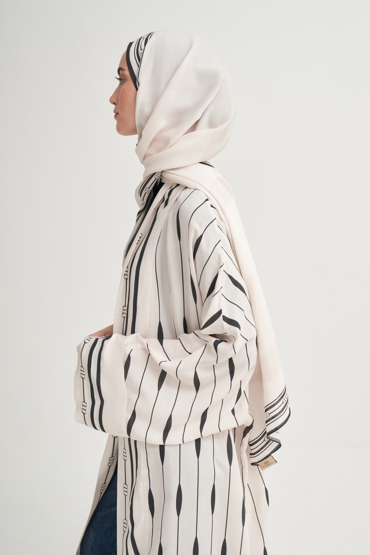 Zyra Monogram Floş Şal Krem