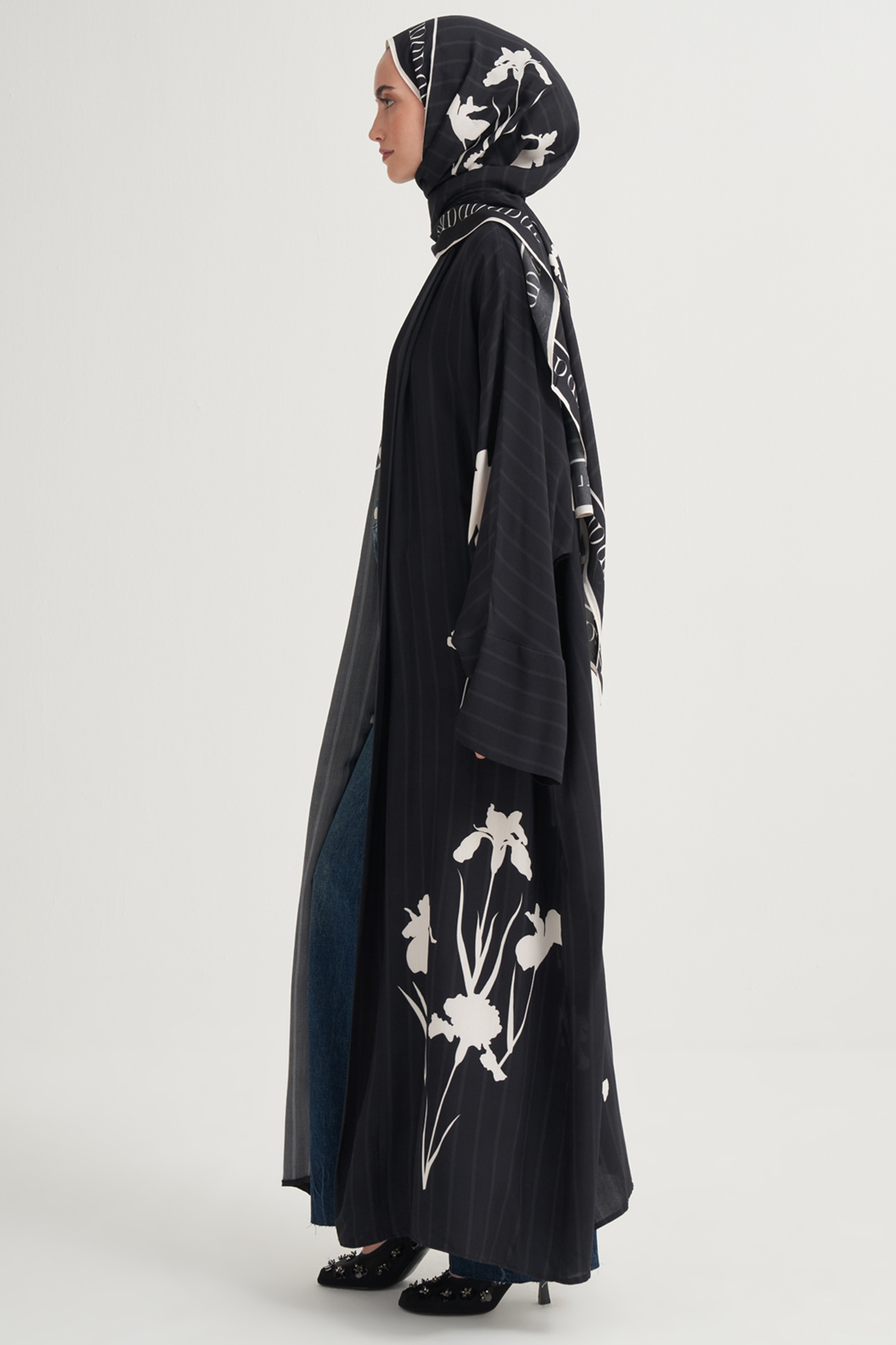 Sira Premium Floş Abaya Siyah