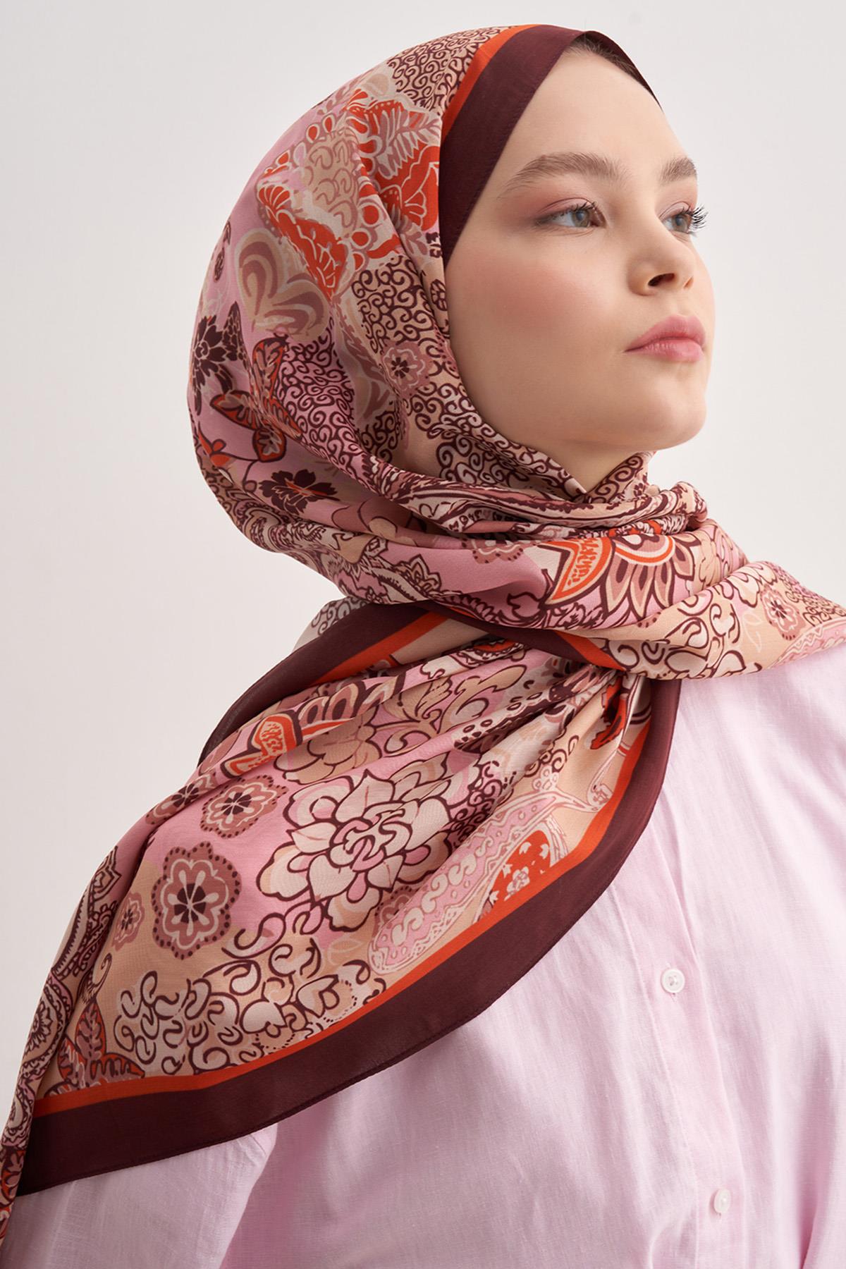 Royal Bordo Vela Floş Şal