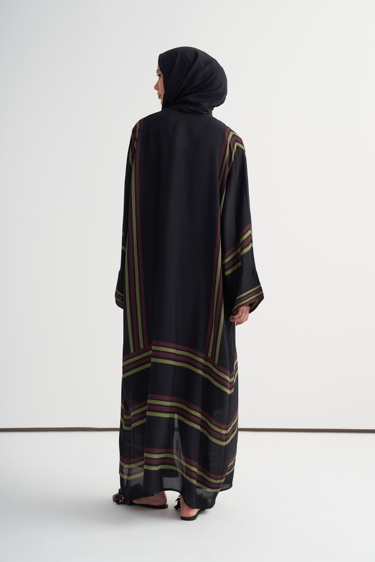 Rania Floş Abaya Siyah