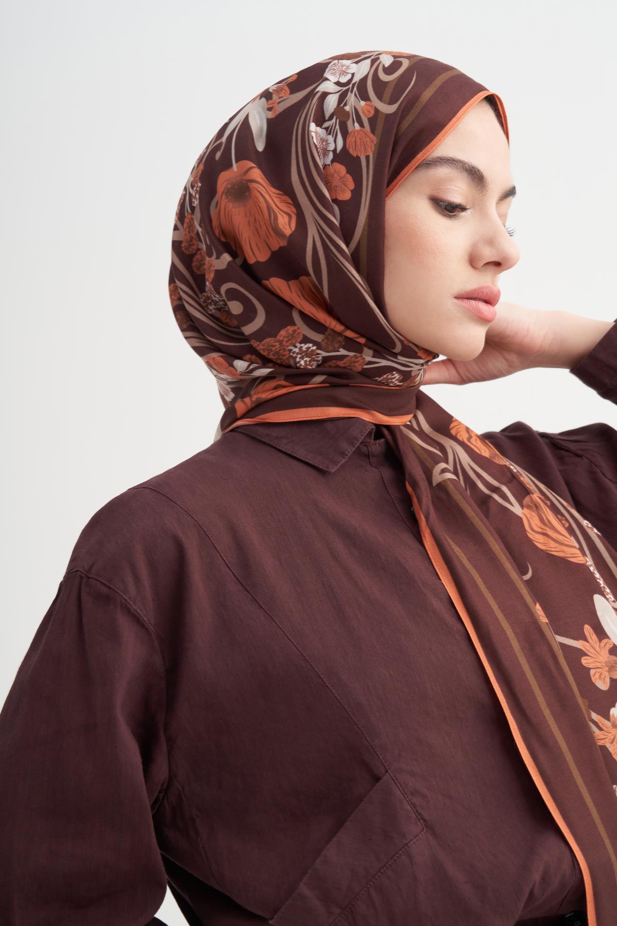 Rose İncira Viskon Şal Acı Kahve