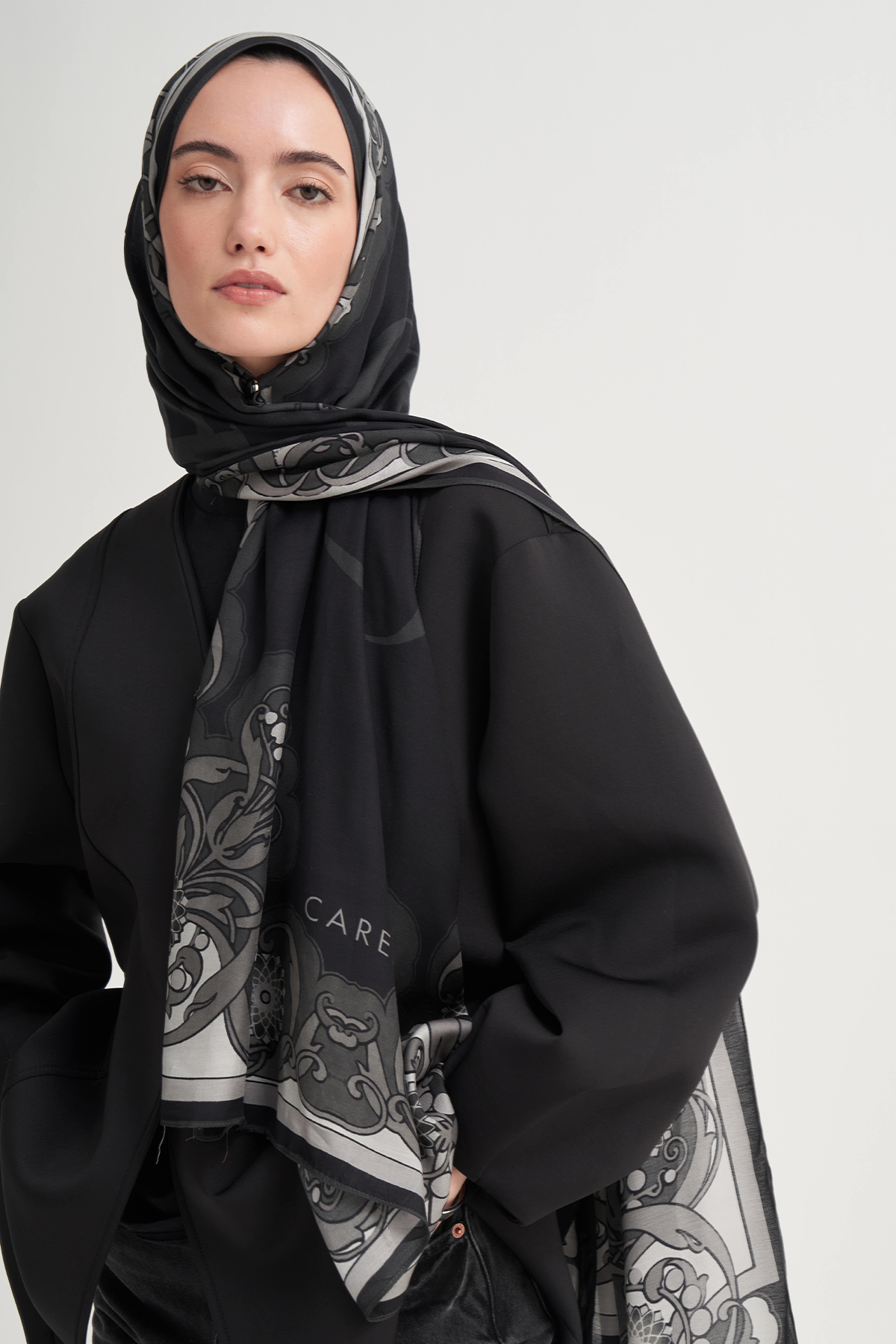 Olea İncira Viskon Şal Siyah