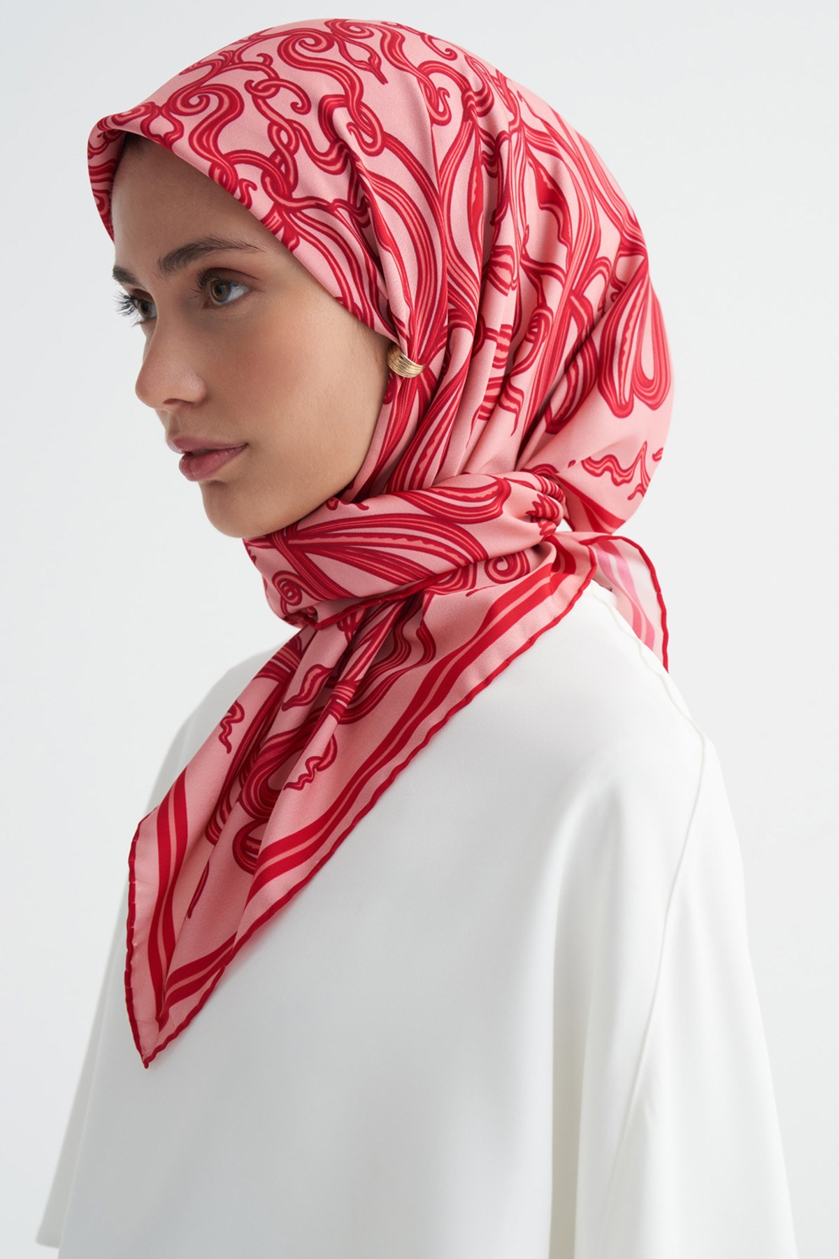 Serena Pembe Twill Eşarp