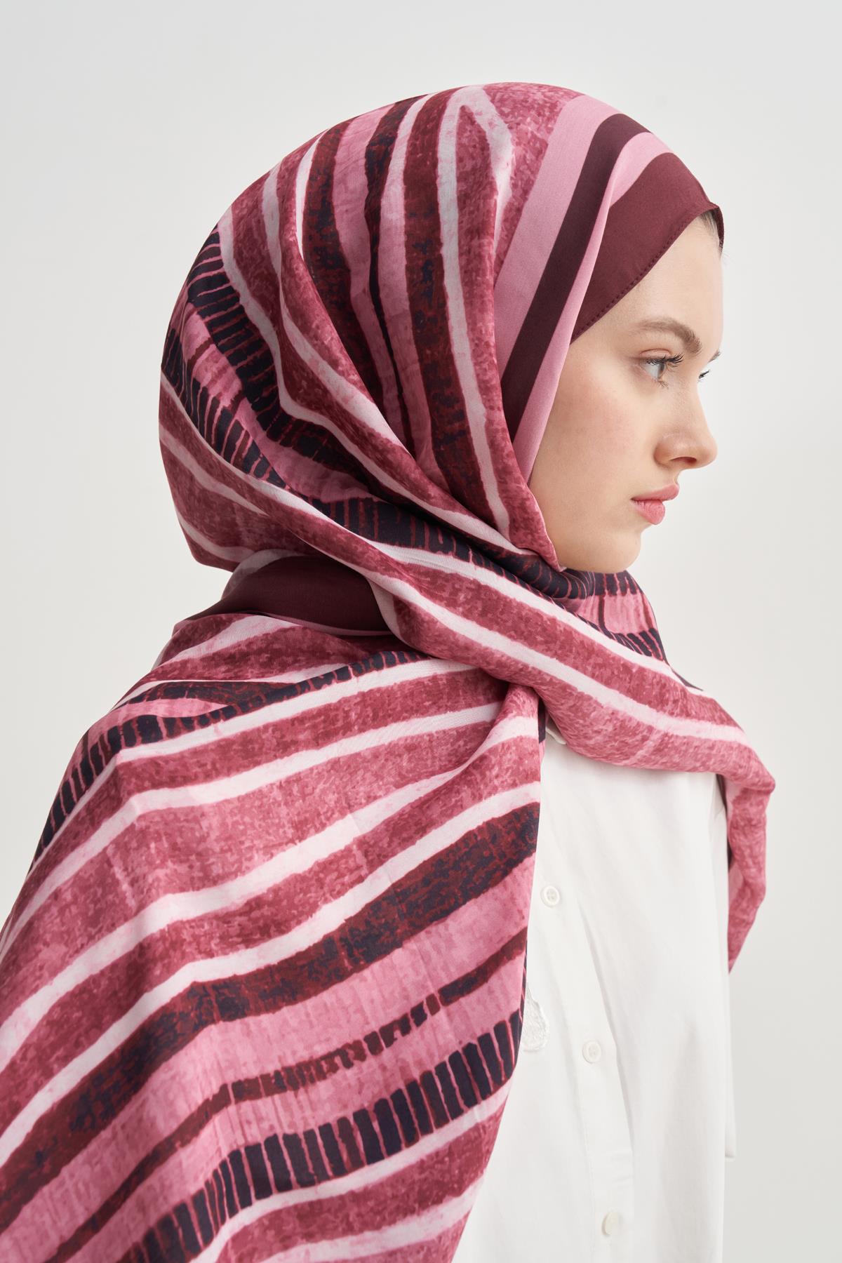 Arden Vela Floş Şal Mürdüm