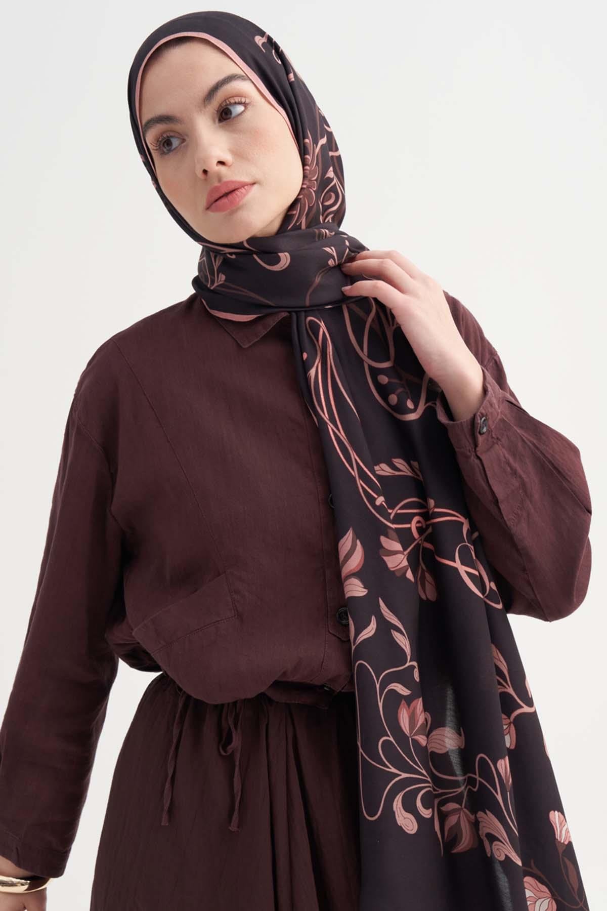 Selira İncira Viskon Şal Mürdüm