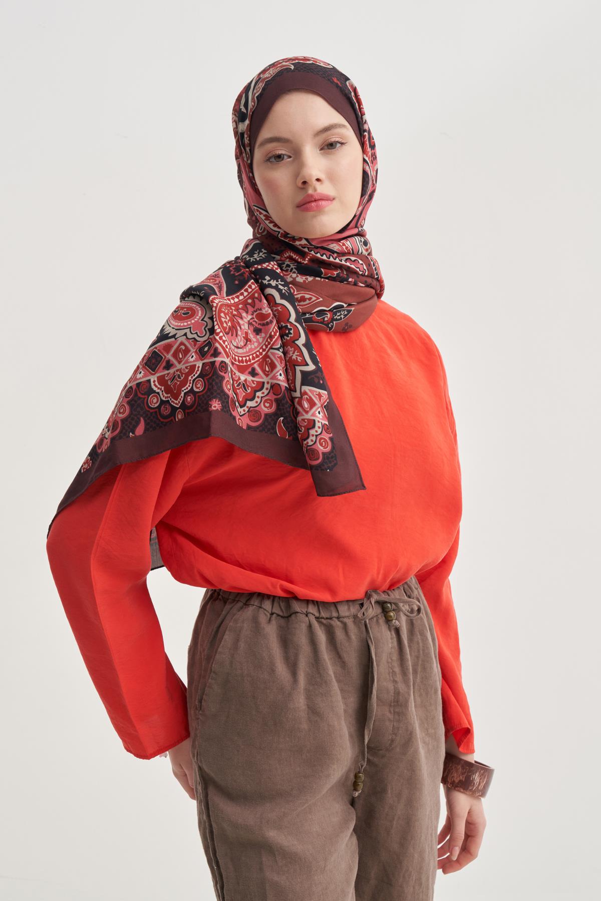 Liora Kızıl Nilla Pamuklu Şal