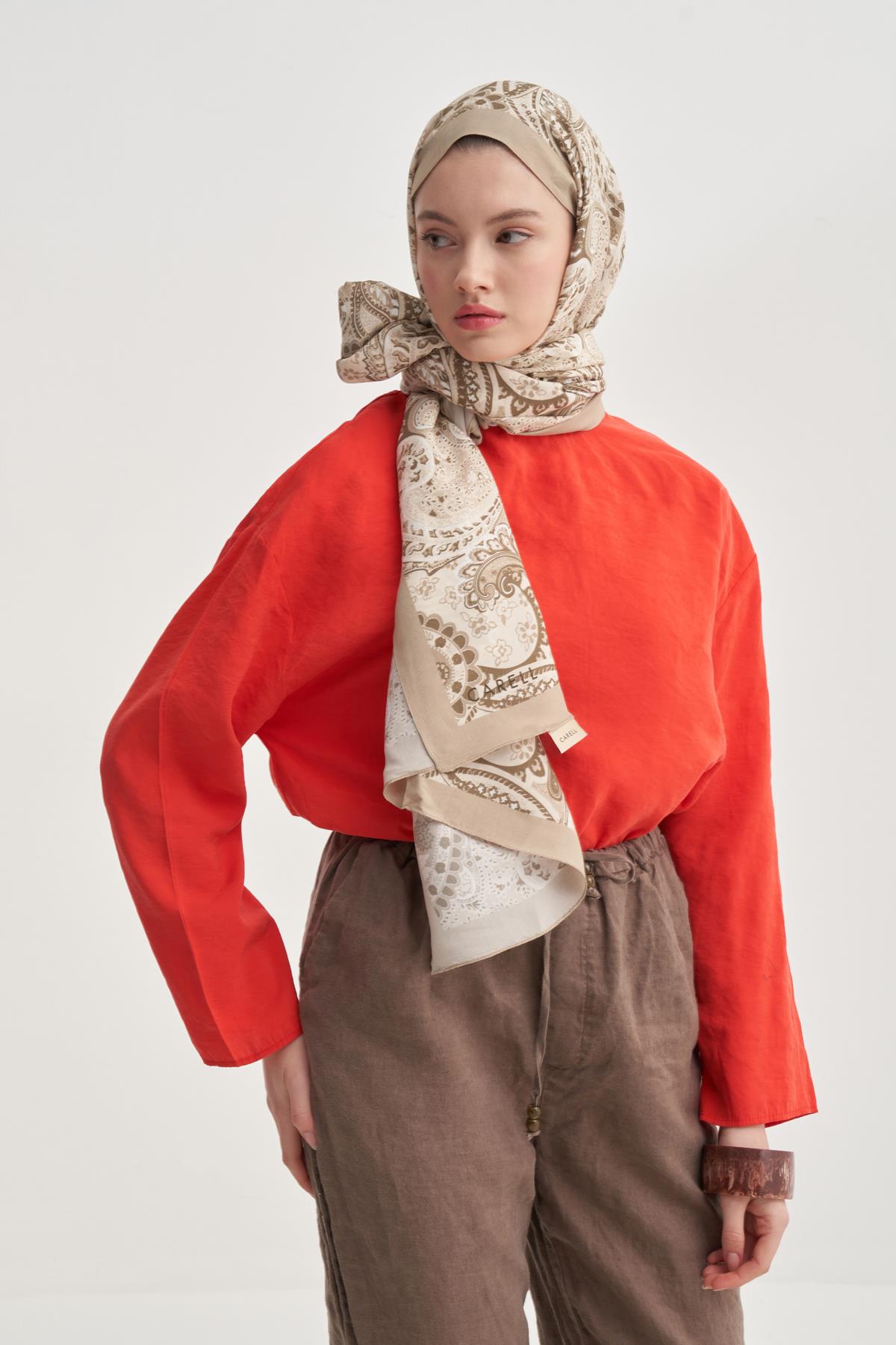 Rosella Krem Nilla Pamuklu Şal