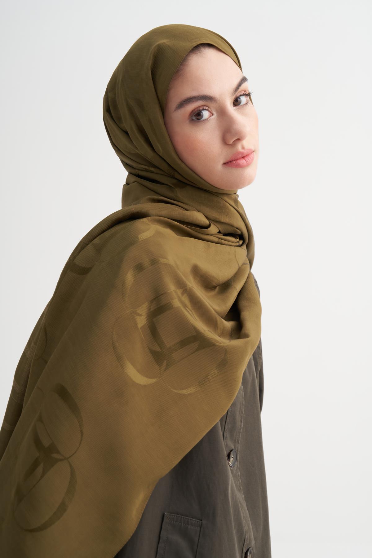 Aura Desen Rina Floş Jakar Şal Ceviz