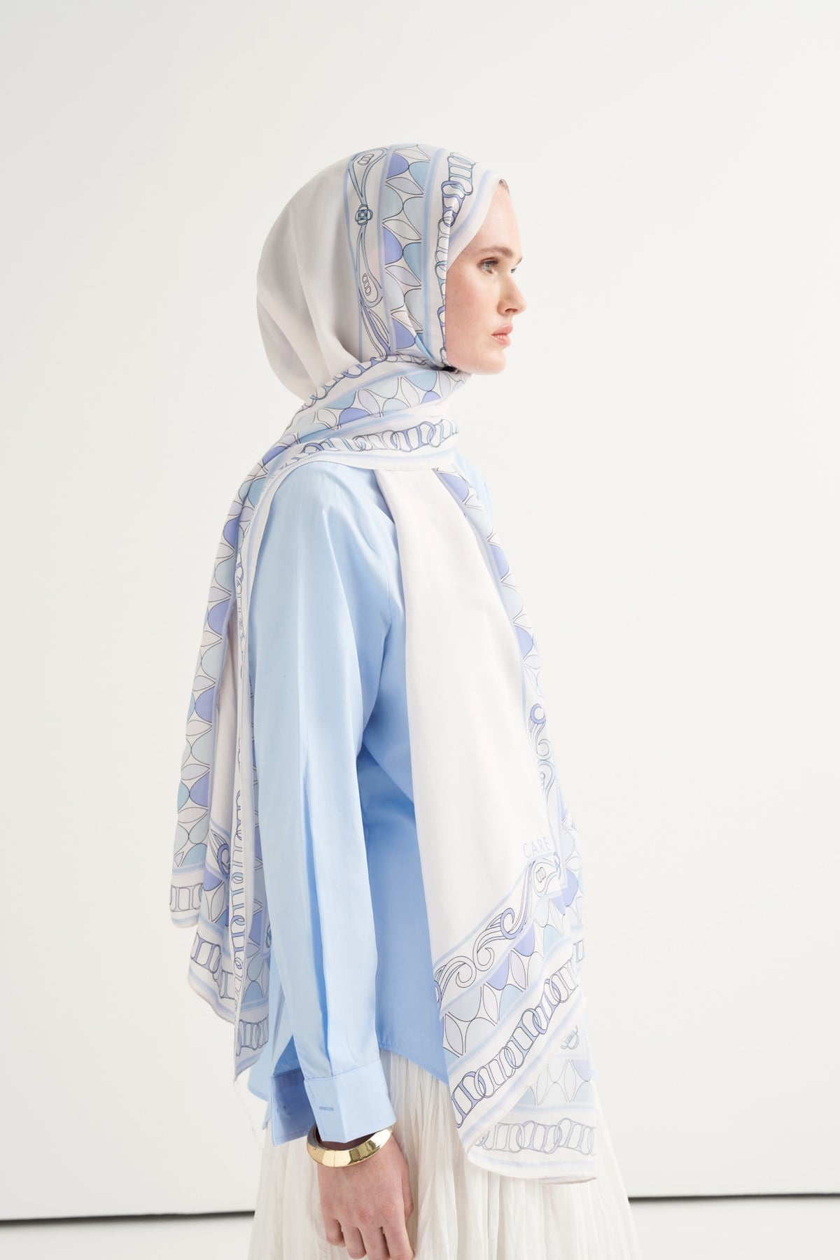 Sabrine Floş Şal Buz Mavisi