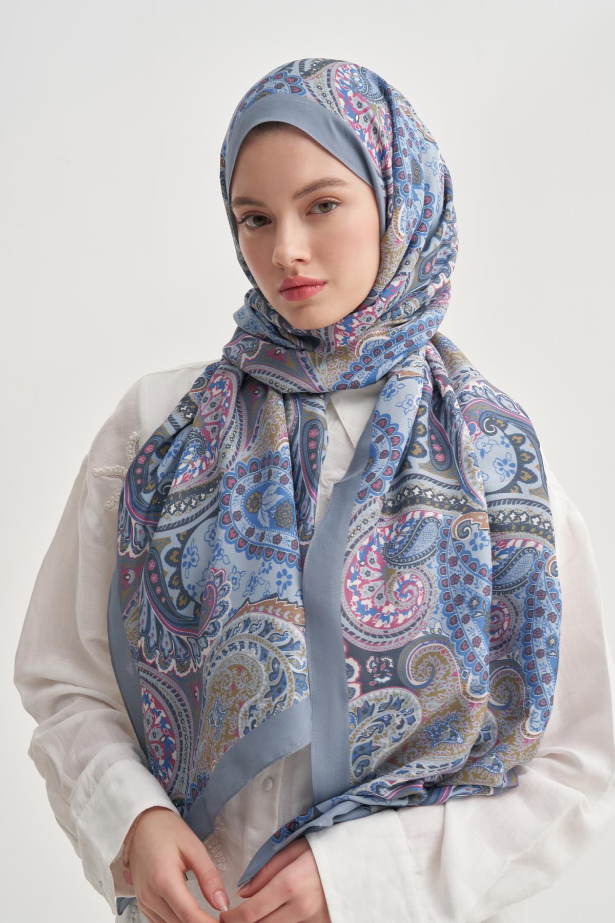 Rosella Gök Mavisi Nilla Pamuklu Şal