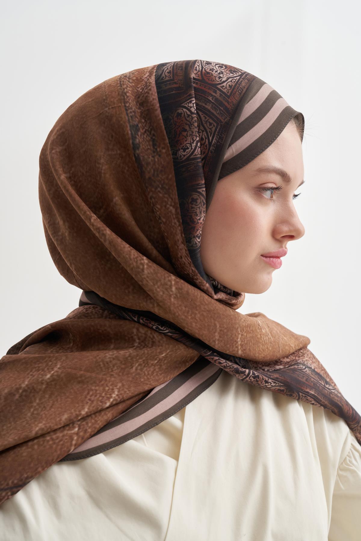 Serenya Vela Floş Şal Taba