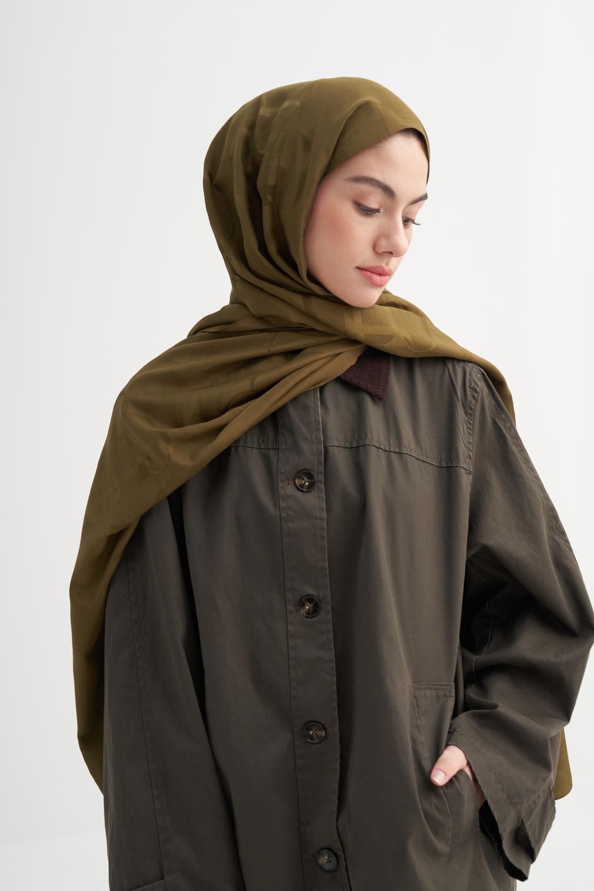 Aura Desen Rina Floş Jakar Şal Ceviz