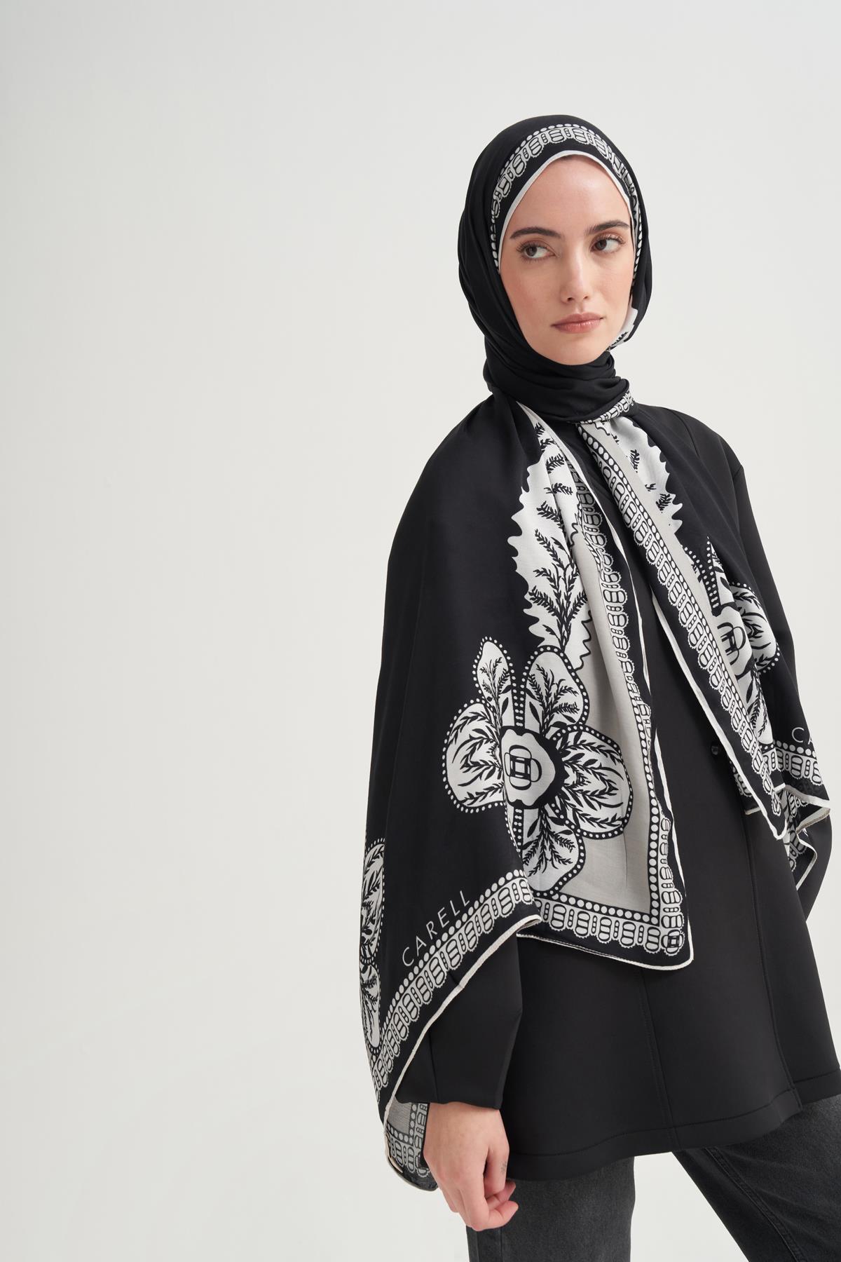 Liva İncira Viskon Şal Siyah