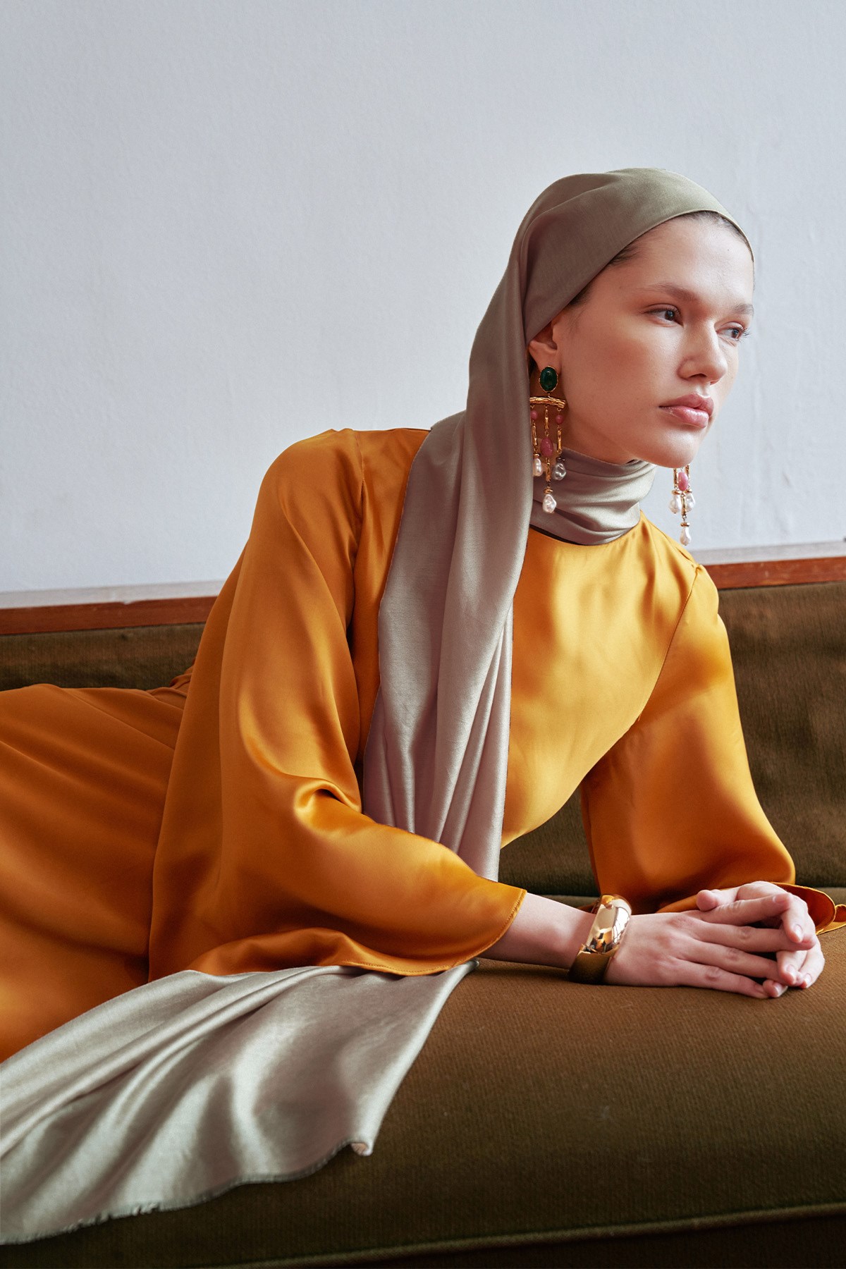 Vizon Düz İpek Şal