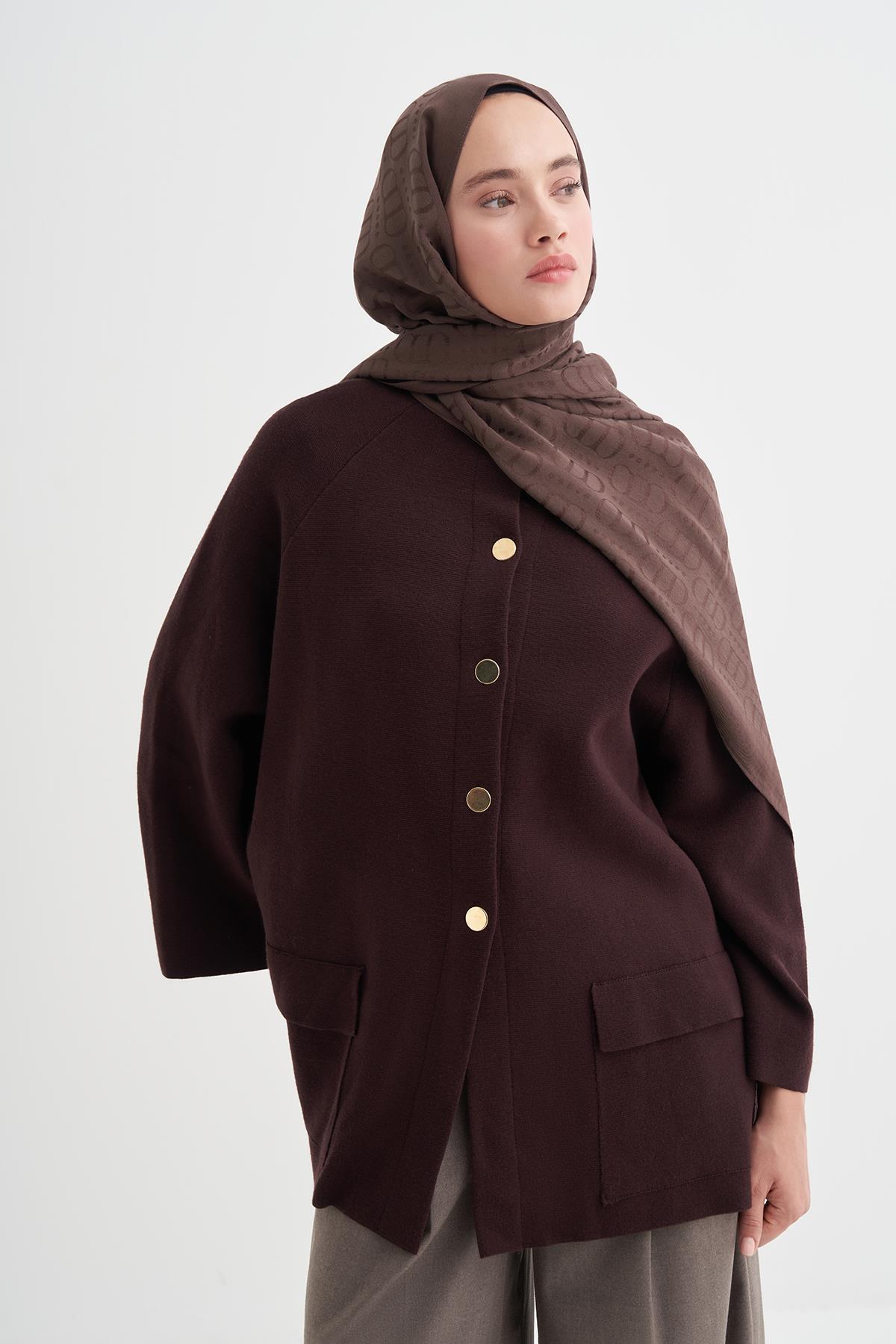 Luxe Desen Liora Pamuk Şal Sütlü Kahve